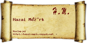 Hazai Márk névjegykártya